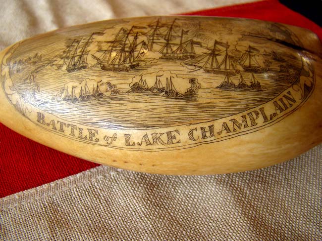 A beautiful late 19th or early 20th century patriotic themed scrimshawed whale's tooth — image 4